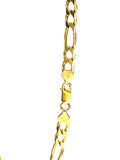 .925 Sterling Silver 6mm 24in. Figaro Gold Plated