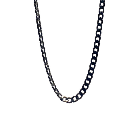 5mm 30in. Cuban/Curb Black Rhodium Plated Chain