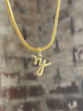 'ny' Pendant gold plated