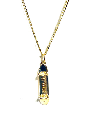 'Skateboard' pendant - 14K Solid Gold