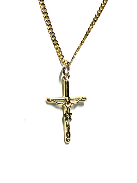 ‘Mid’ Puffy Crucifix 14k Solid Gold